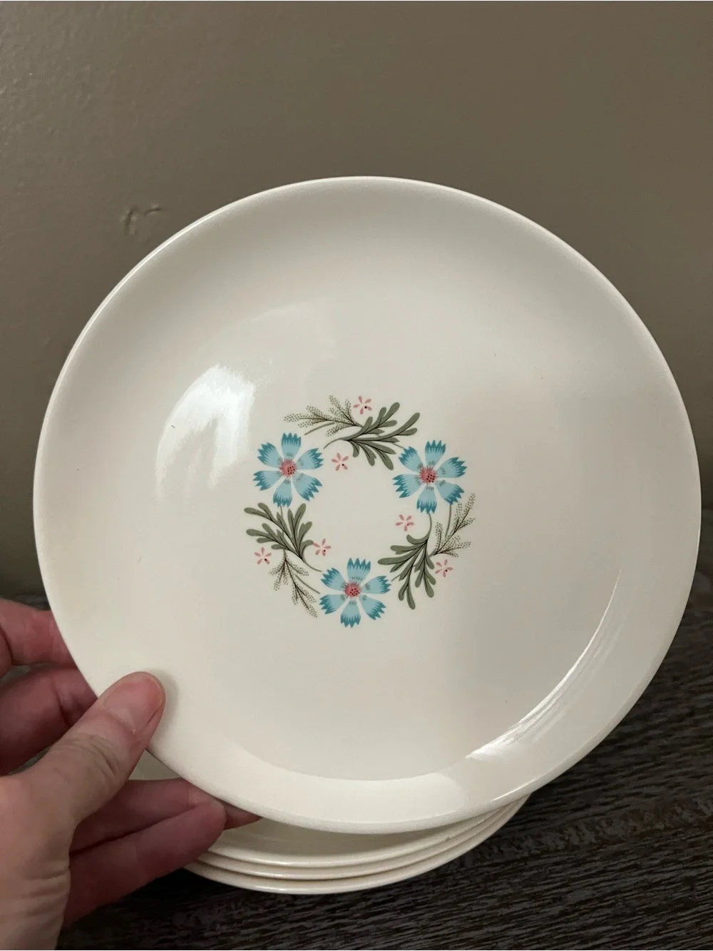 Vintage Taylor Smith & Taylor “Bridal Wreath” salad plates set of four